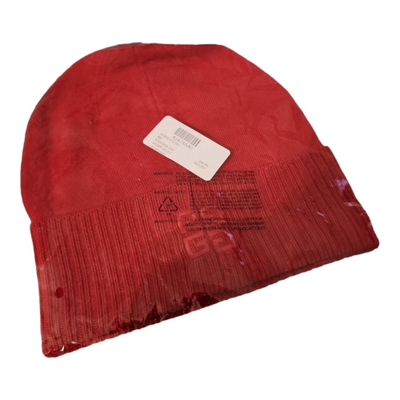 Givenchy Ribbed Embroidered Logo Beanie Red main image 5
